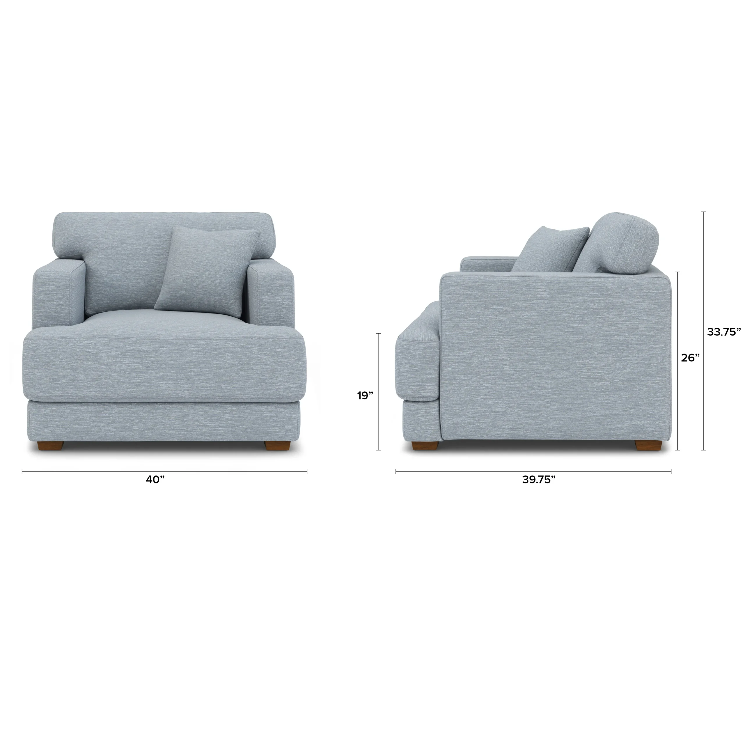 Dawn 40_ Lounge Chair - Silver Light Blue - Image 2