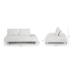 Divan 76_ Right Chaise Lounge - Quartz White