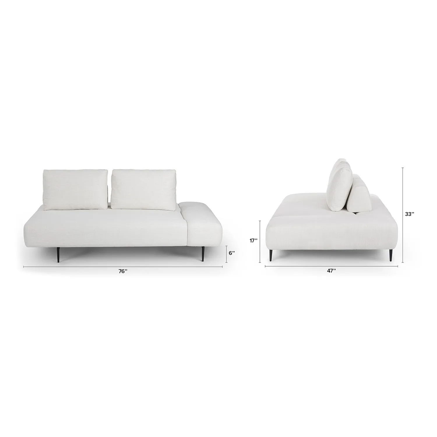 Divan 76_ Right Chaise Lounge - Quartz White - Image 2
