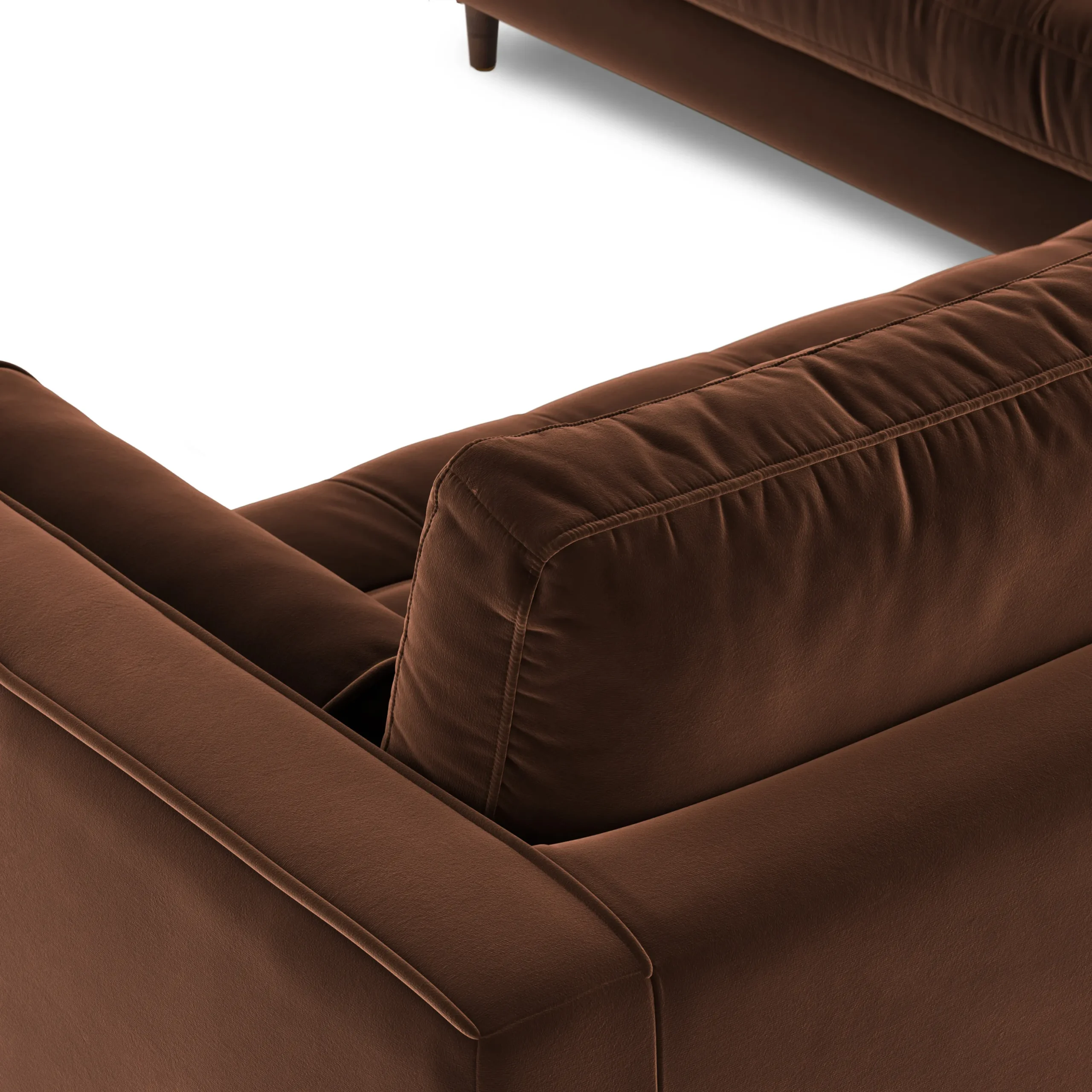 Sven 107_ Tufted Velvet Corner Sectional - Plush Pacific Brown - Image 12