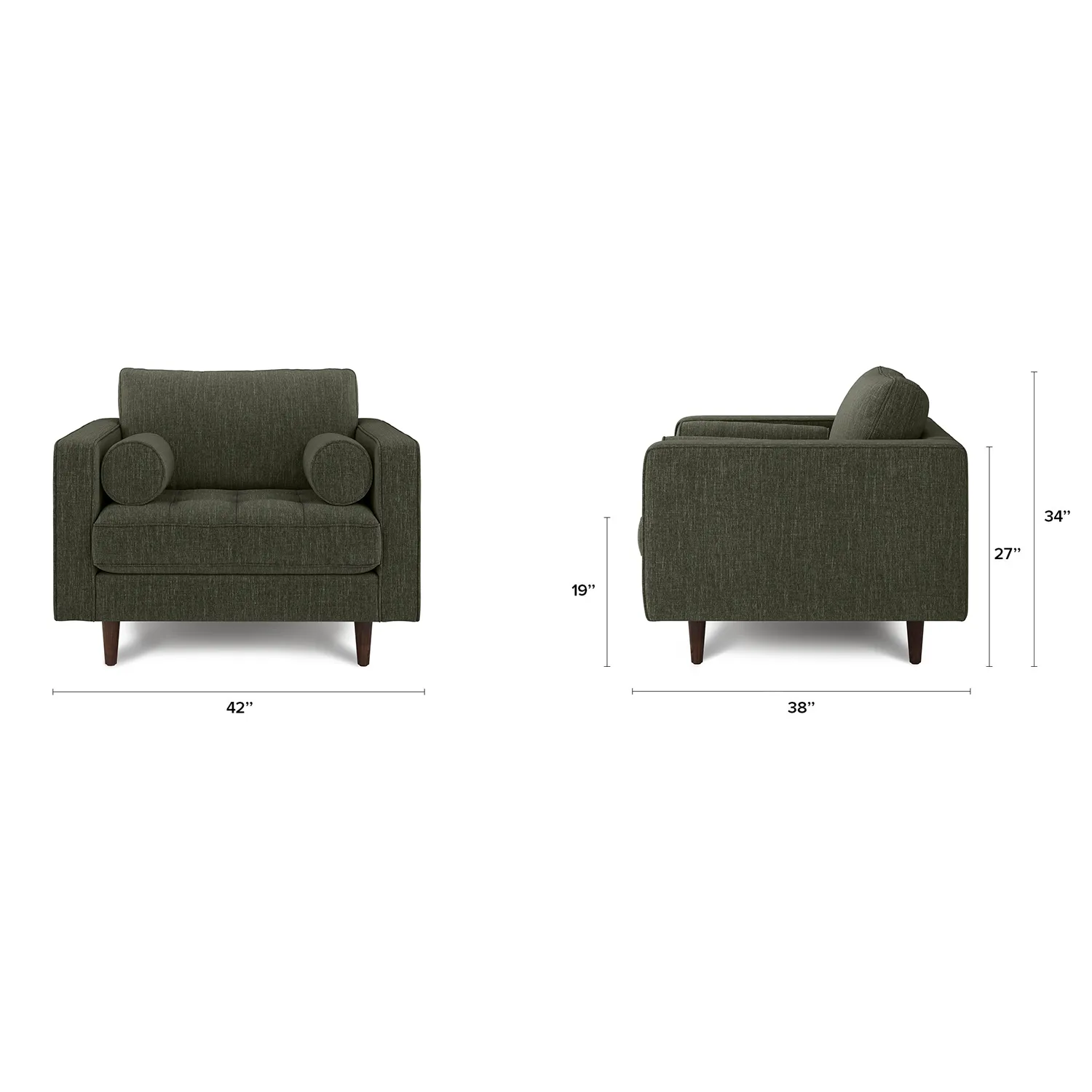 Sven 42_ Tufted Lounge Chair - Fir Green - Image 2