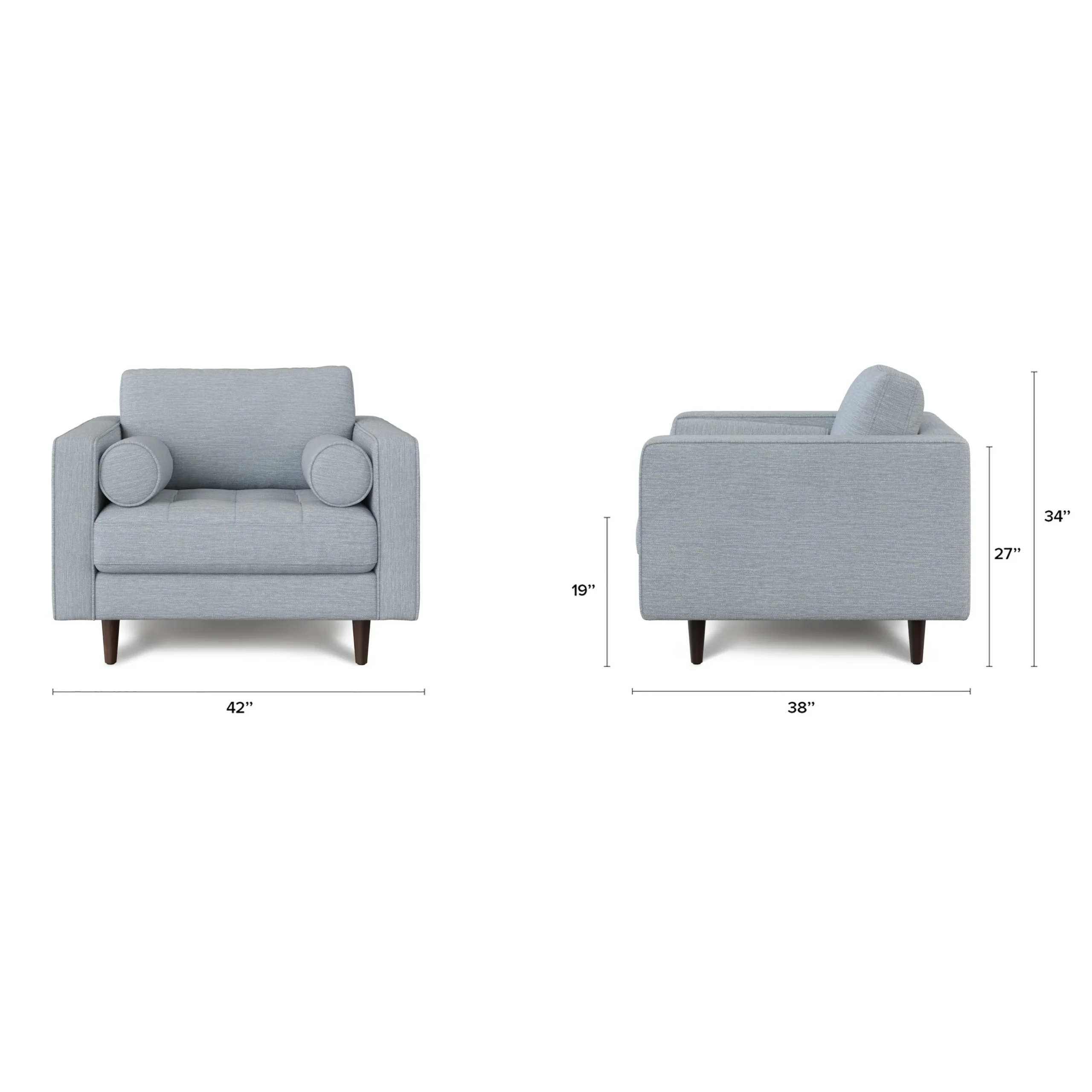 Sven 42_ Tufted Lounge Chair - Silver Light Blue - Image 2