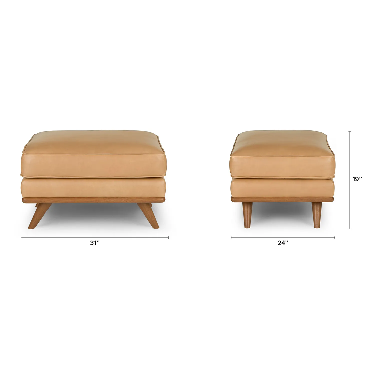 Timber 31_ Leather Ottoman - Charme Tan - Image 2