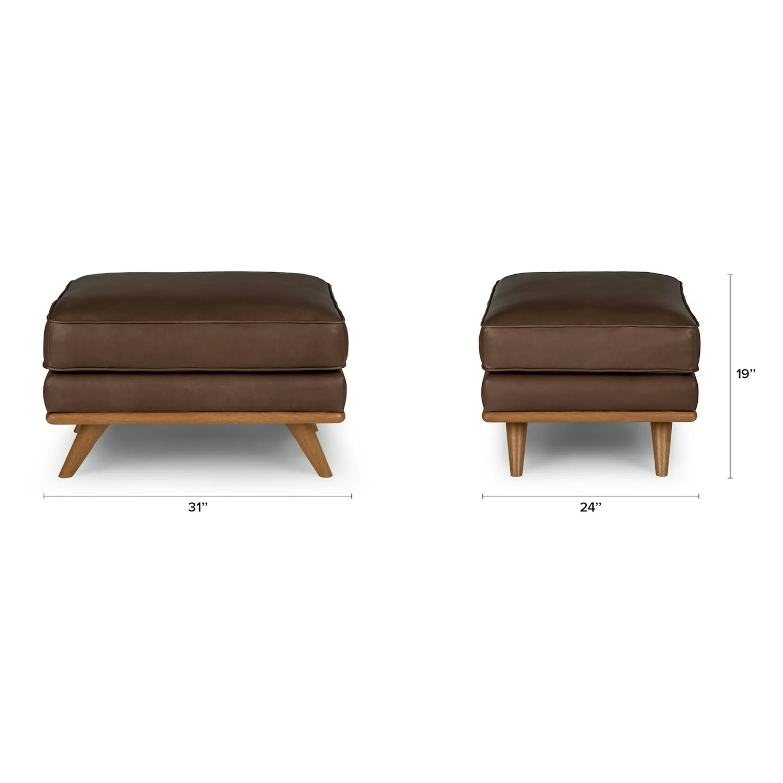 Timber 31_ Leather Ottoman - Charme Chocolat - Image 2