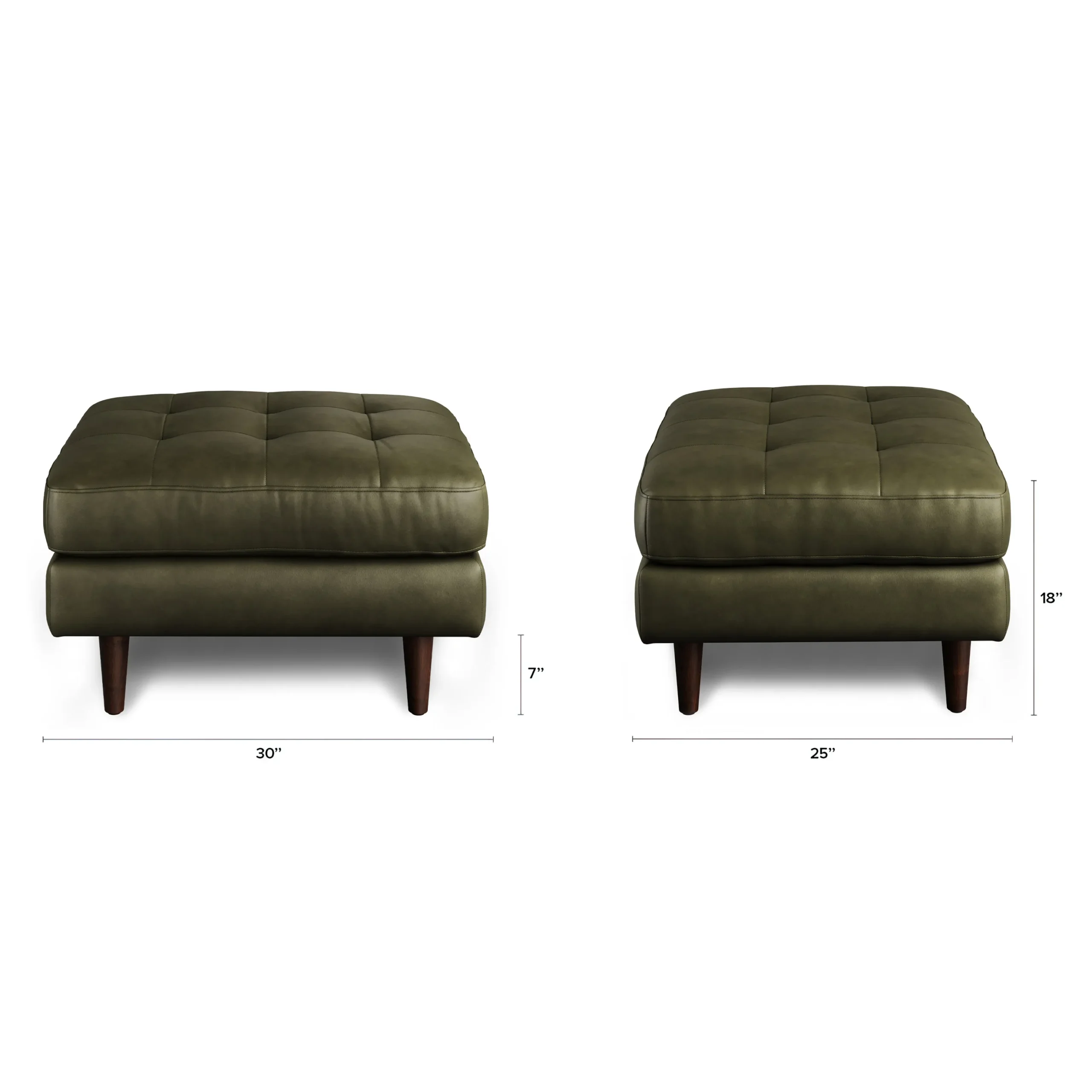 Sven 30_ Leather Ottoman - Charme Green - Image 2