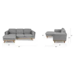 Timber 93_ Left Sectional - Pebble Gray