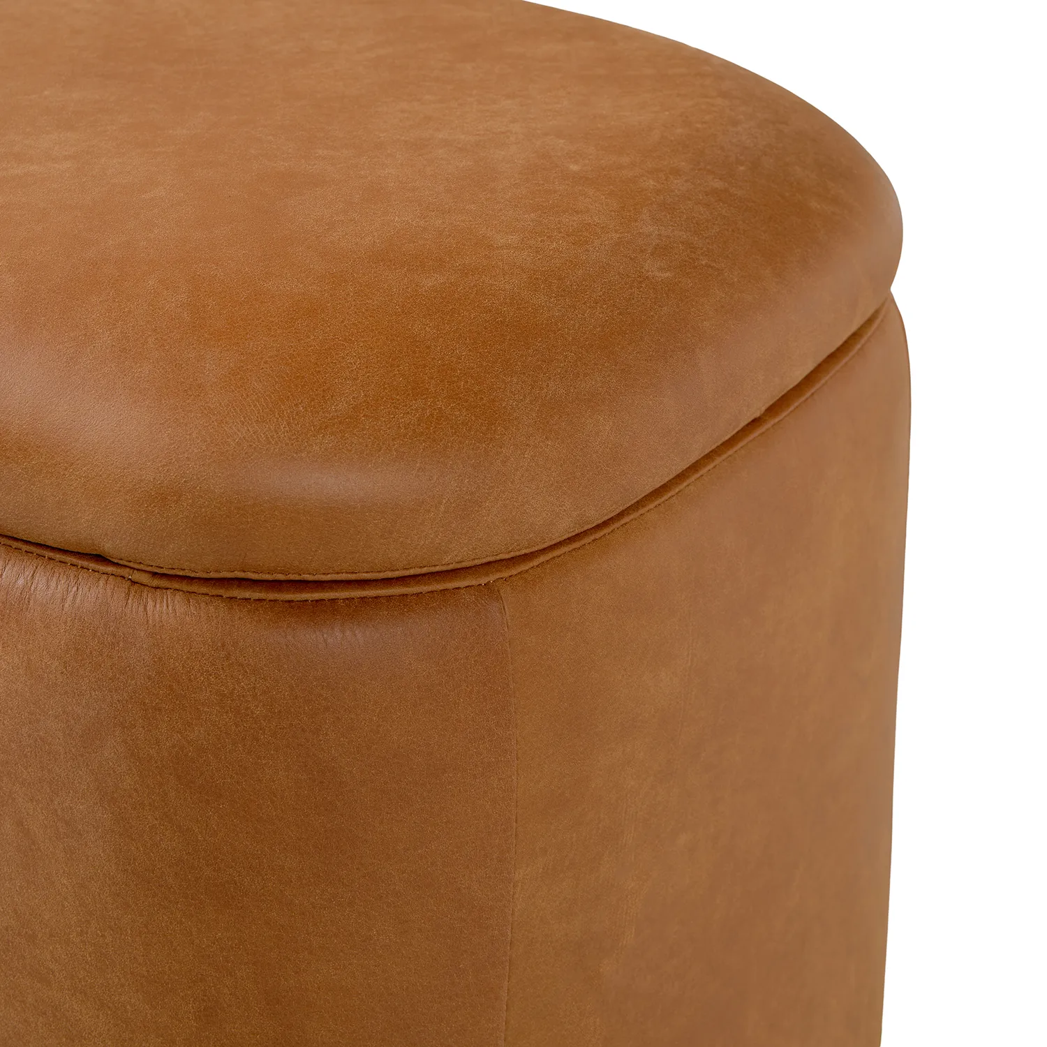 Maribo 32_ Leather Storage Ottoman - Rawhide Tan - Image 12
