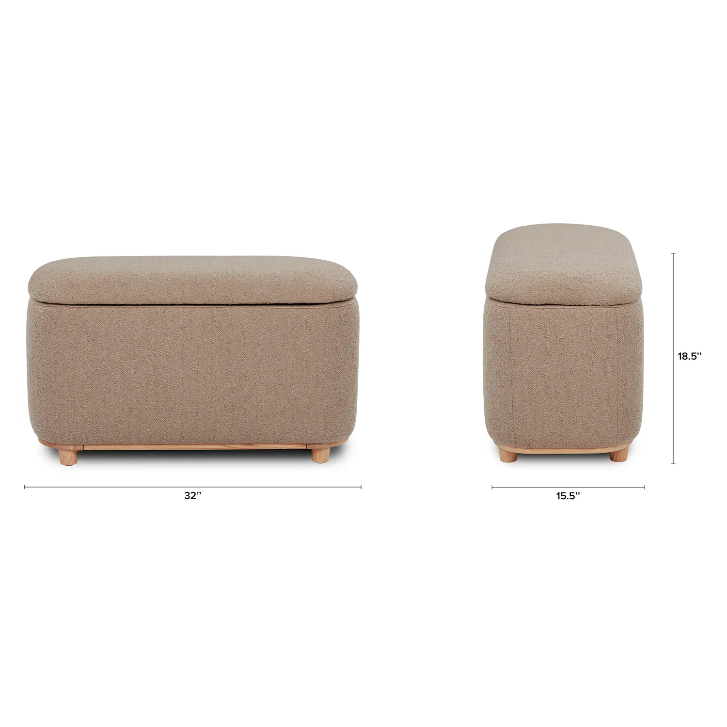 Maribo 32_ Storage Ottoman - Sandstone Wool Bouclé - Image 12