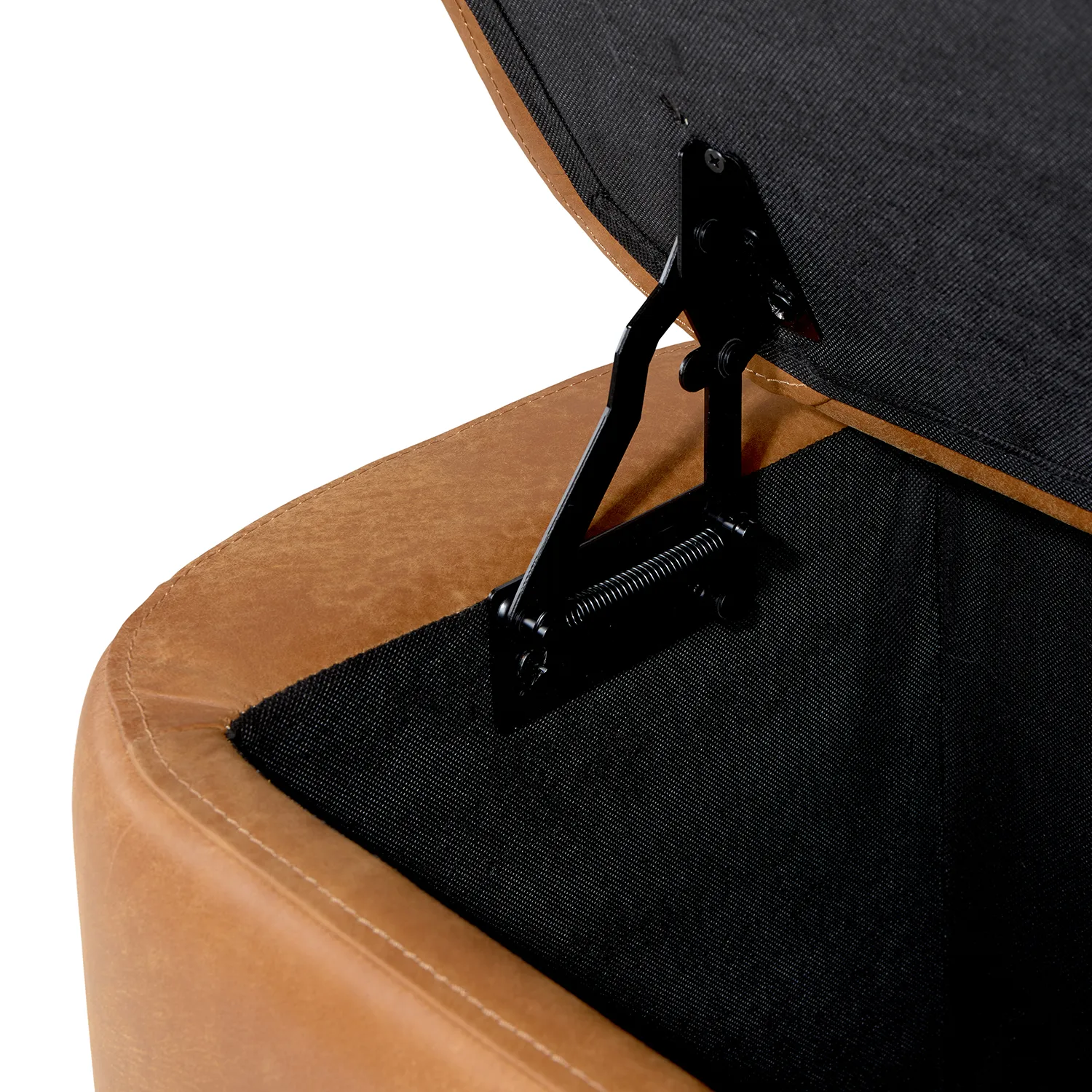 Maribo 48_ Leather Storage Ottoman - Rawhide Tan - Image 12