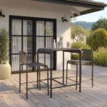 Sarek Outdoor Stackable Counter Stool - Black
