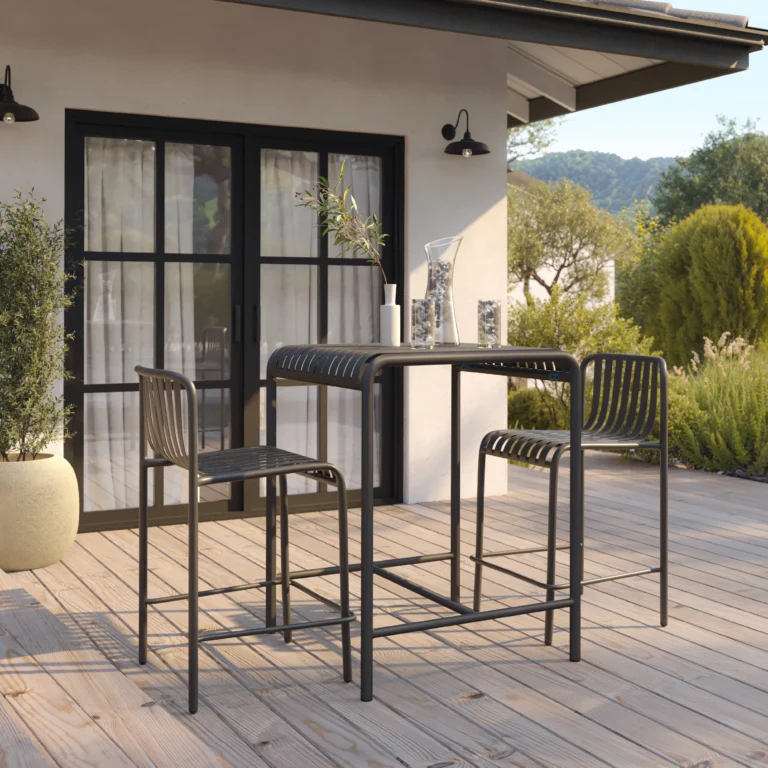 Sarek Outdoor Stackable Counter Stool - Black