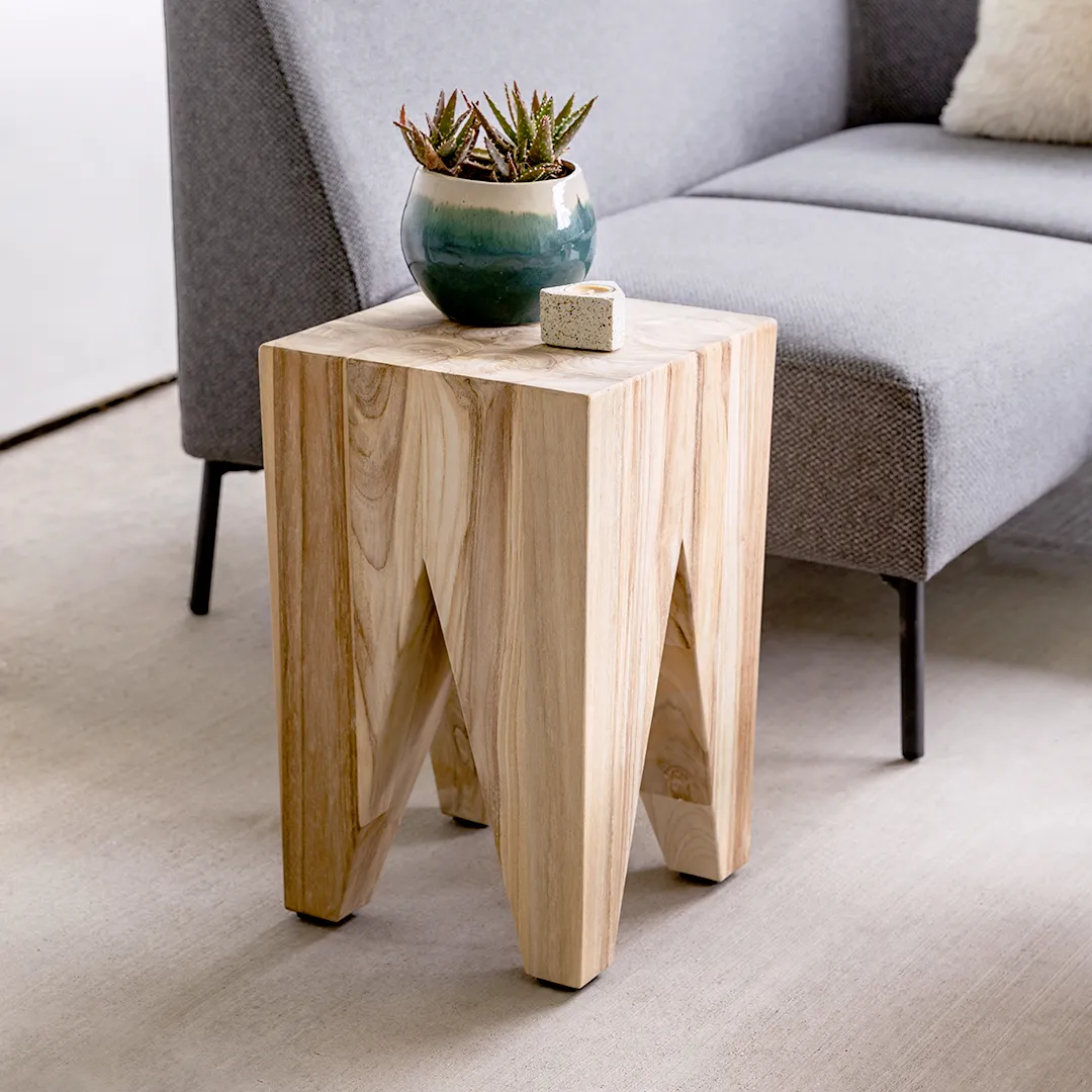 Tana Outdoor Stool - Natural Teak - Image 12