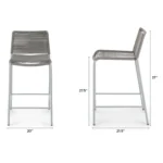 Zina Outdoor Counter Stool - Heathered Gray