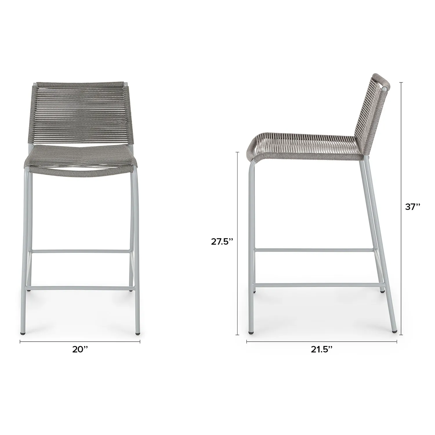 Zina Outdoor Counter Stool - Heathered Gray - Image 12