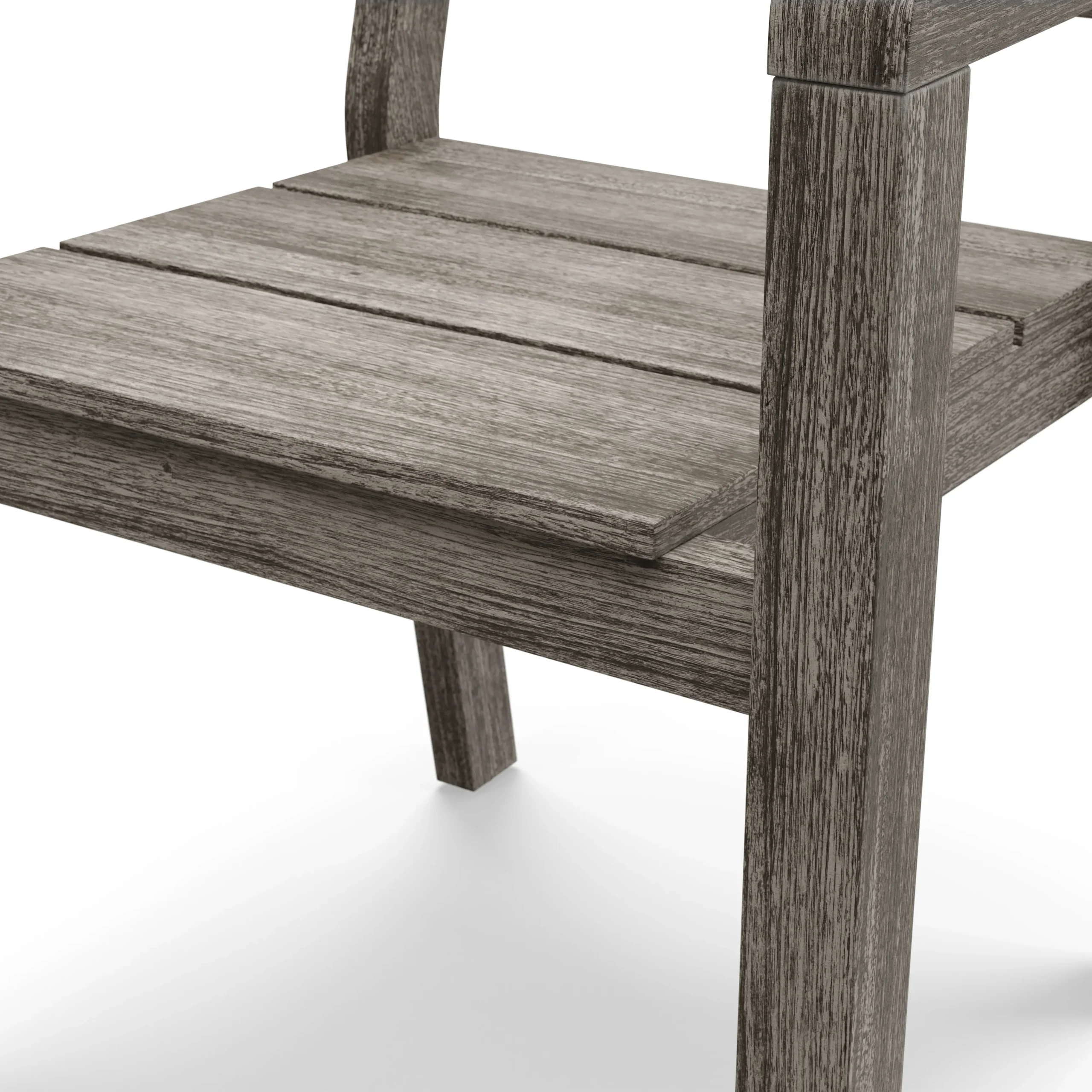 Lyle Outdoor Stackable Dining Armchair - Weathered Acacia - Image 6