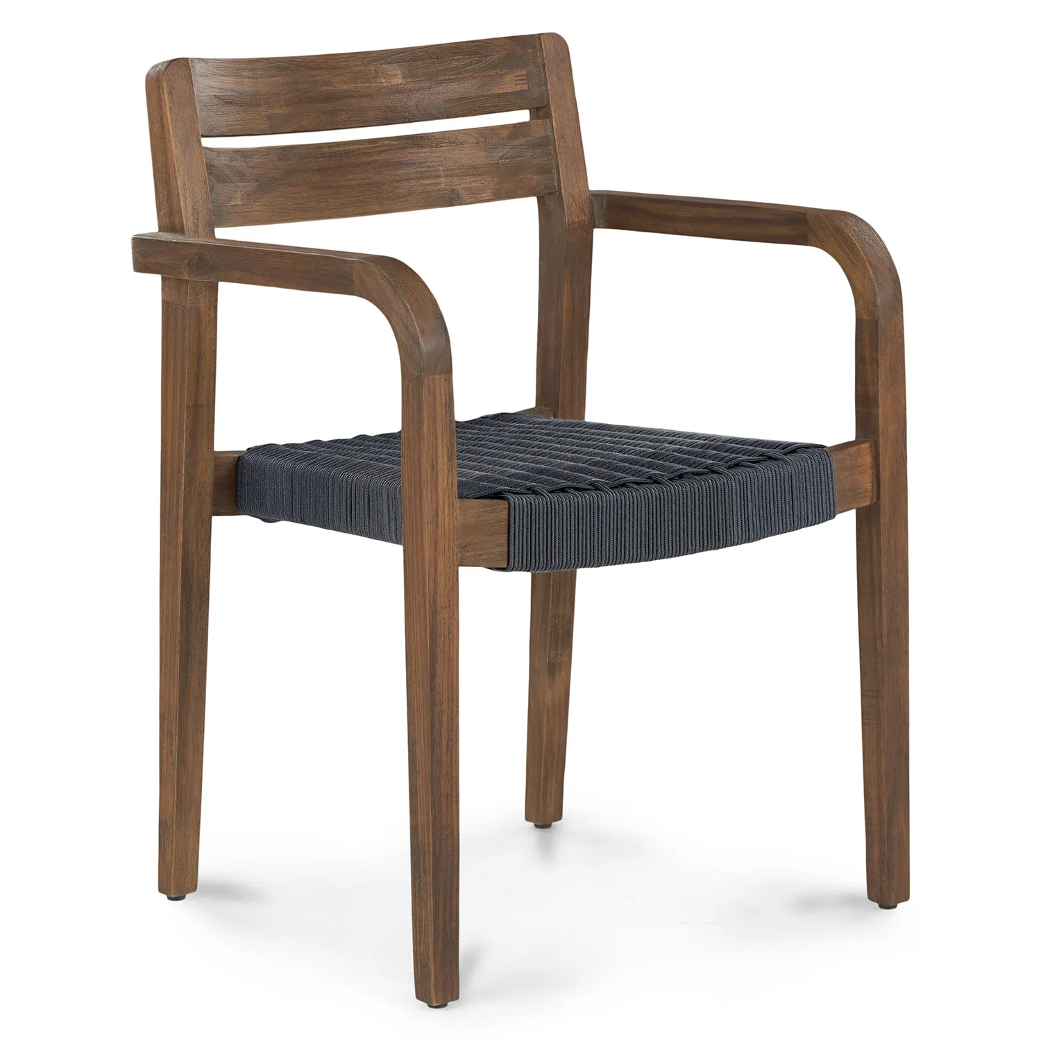Reyes Outdoor Stackable Dining Armchair - Classic Brown - Image 3