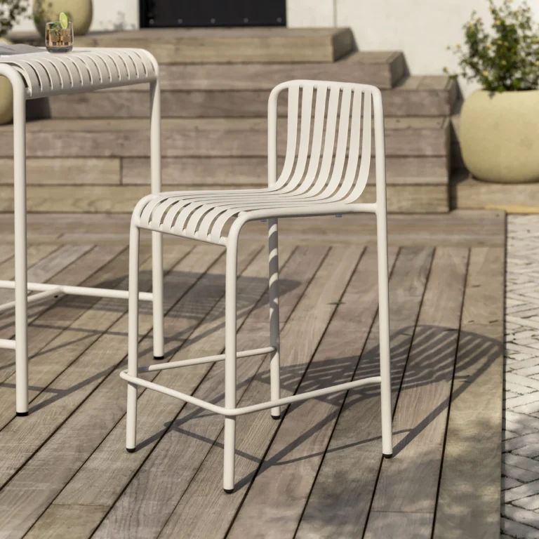 Sarek Outdoor Stackable Counter Stool - Taupe
