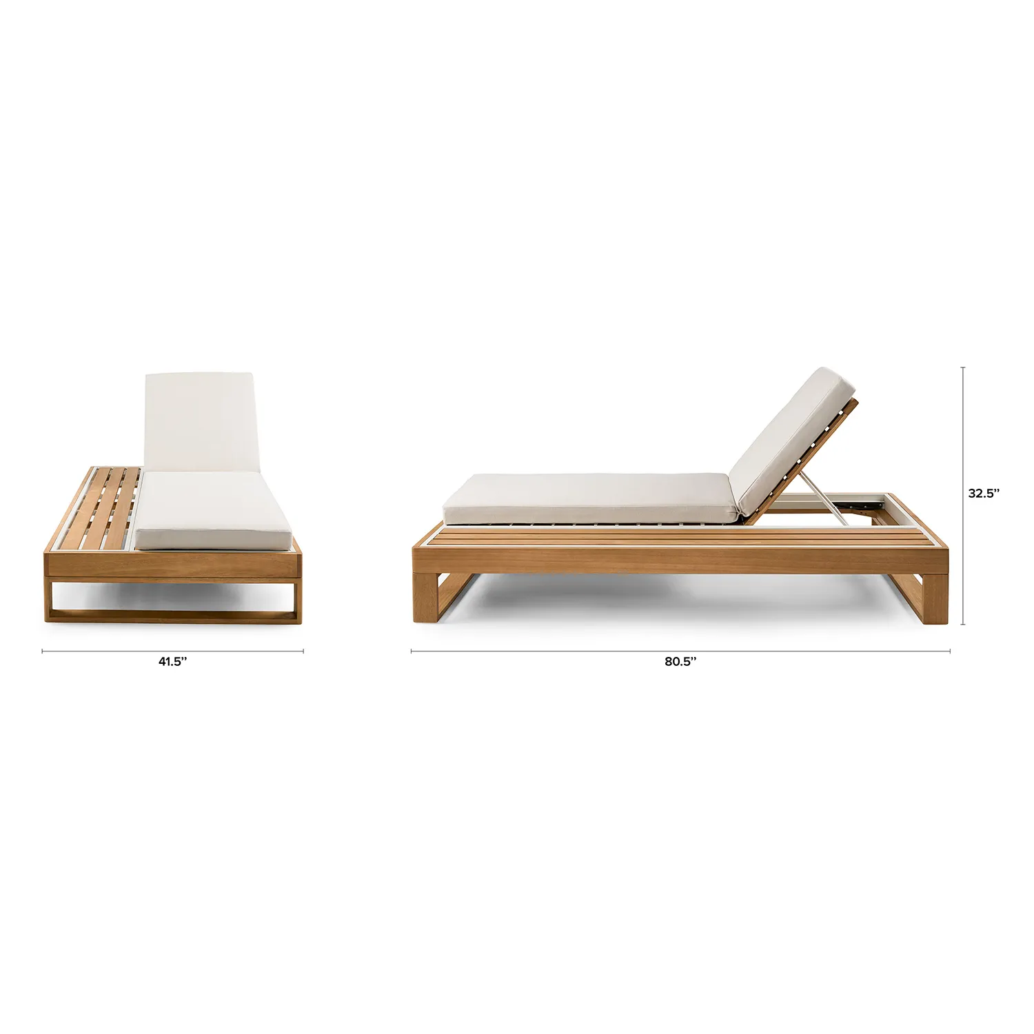 Toro 80.5_ Outdoor Chaise Lounge - Dravite Ivory - Image 2
