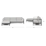 Burkel 105_ Outdoor Left Sectional - Cloudy Gray