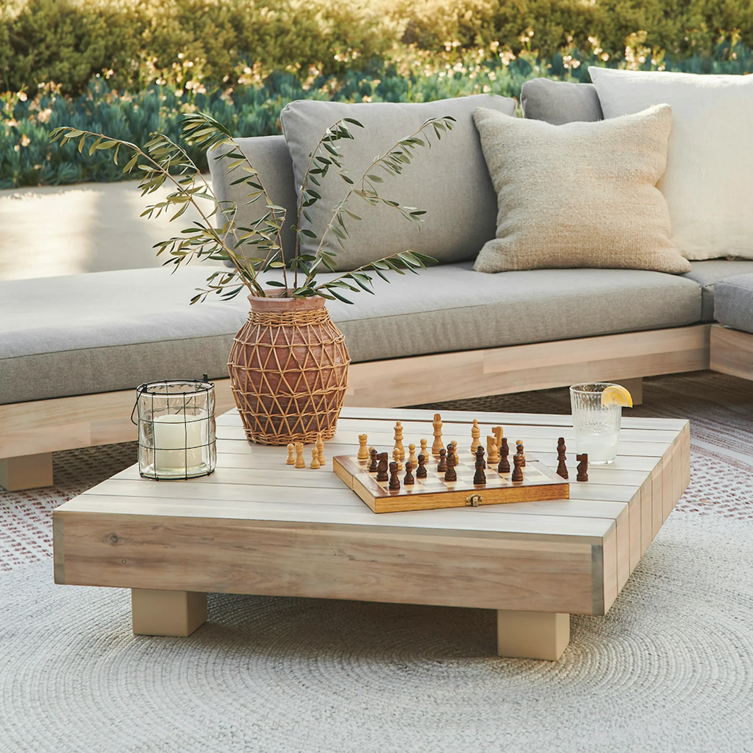 Lubek 32.5_ Outdoor Coffee Table - Byron Gray