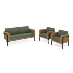 Aby 69.5_ Outdoor Loveseat Set - Dravite Green