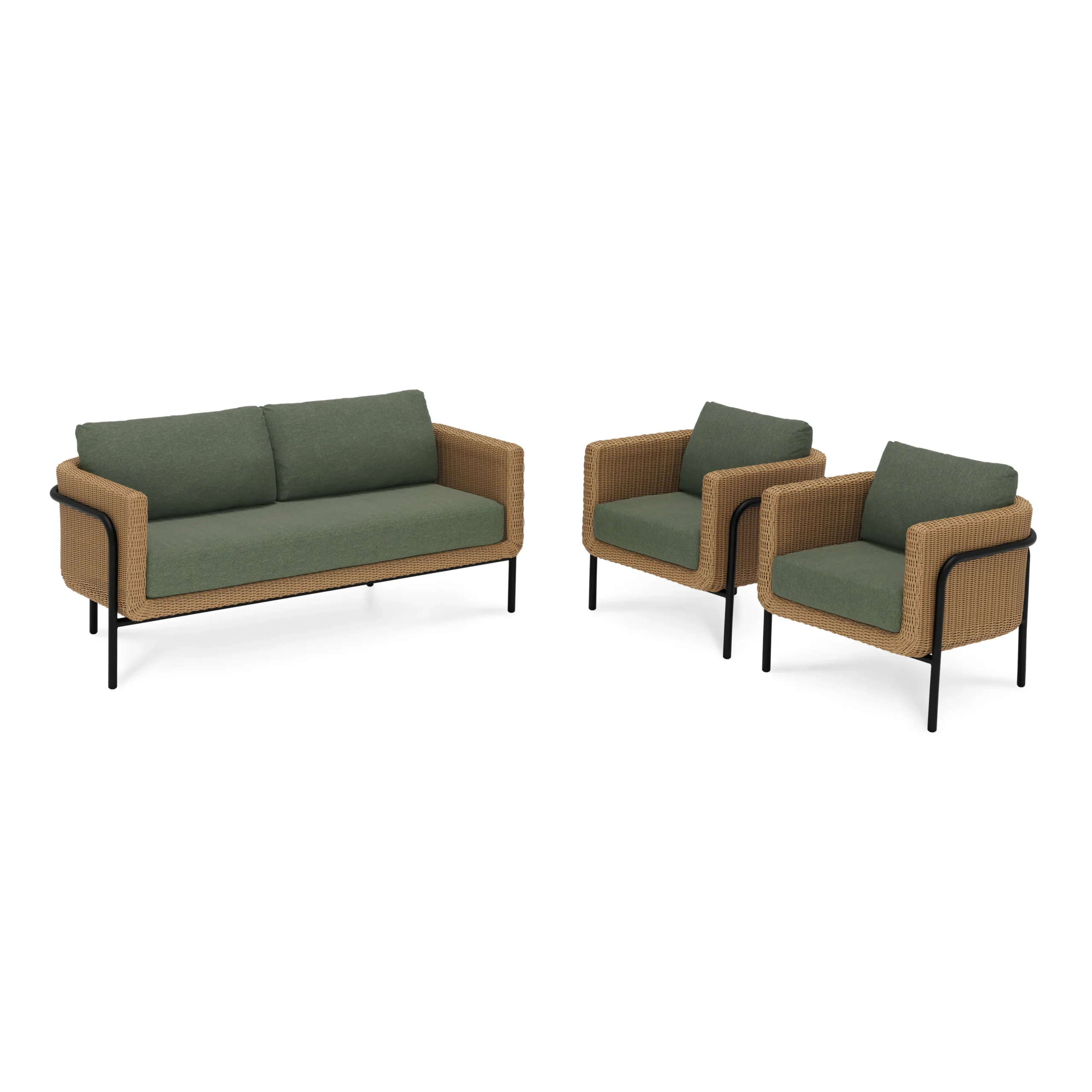 Aby 69.5_ Outdoor Loveseat Set - Dravite Green - Image 4