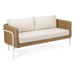 Aby 69.5_ Outdoor Loveseat Set - Dravite Ivory