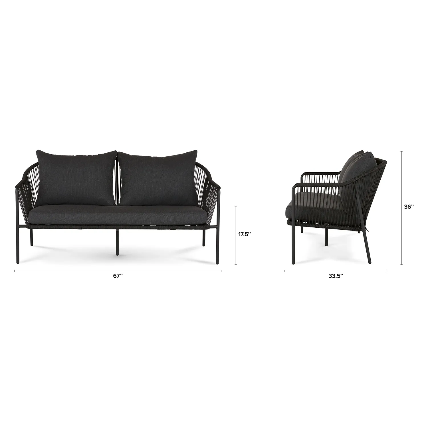Calicut 67_ Outdoor Loveseat Set - Coast Black - Image 2