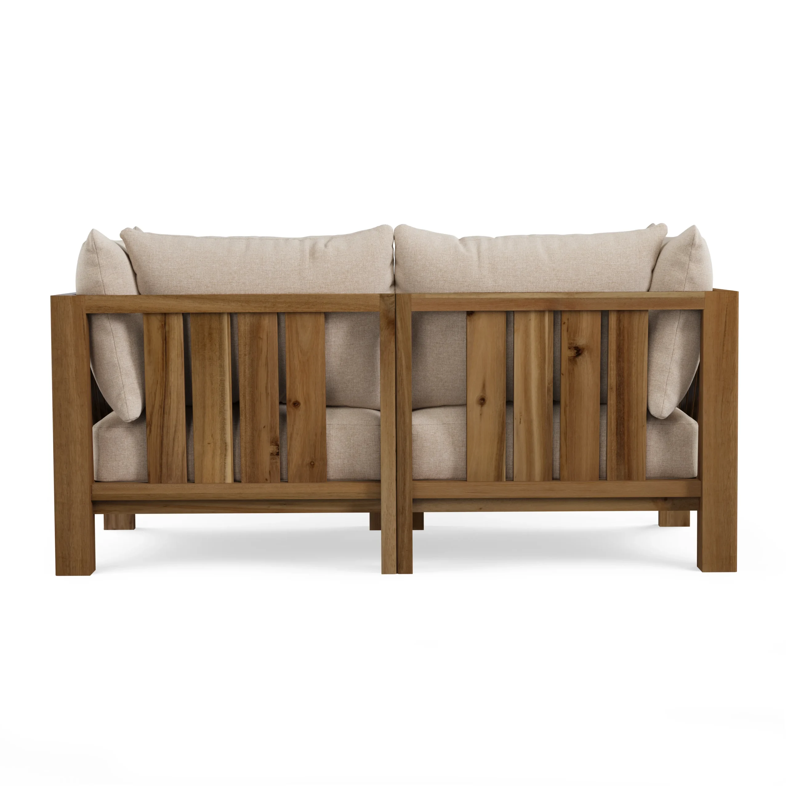 Cove 68.5_ Outdoor Modular Loveseat - Basket Beige - Image 4