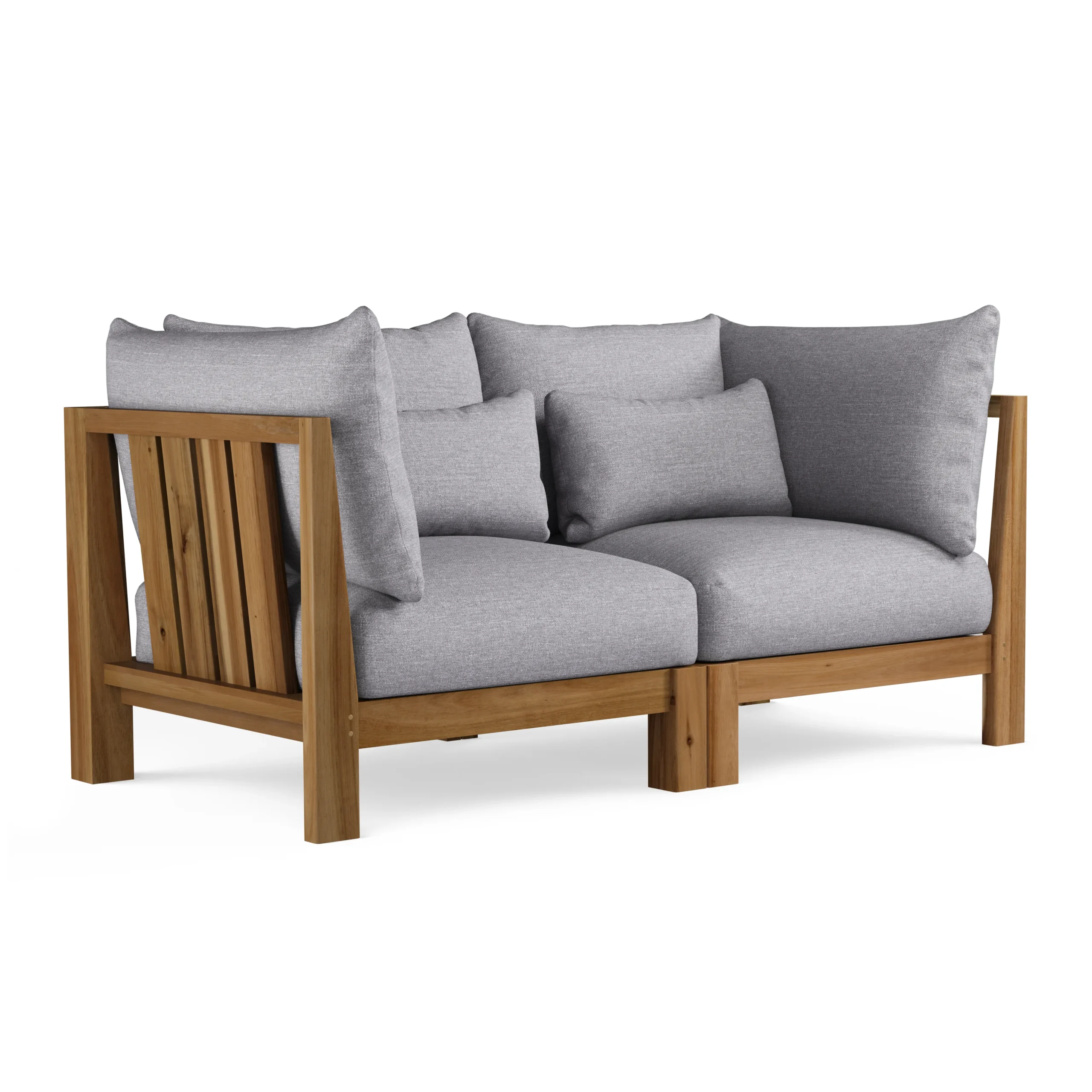 Cove 68.5_ Outdoor Modular Loveseat - Basket Gray - Image 7