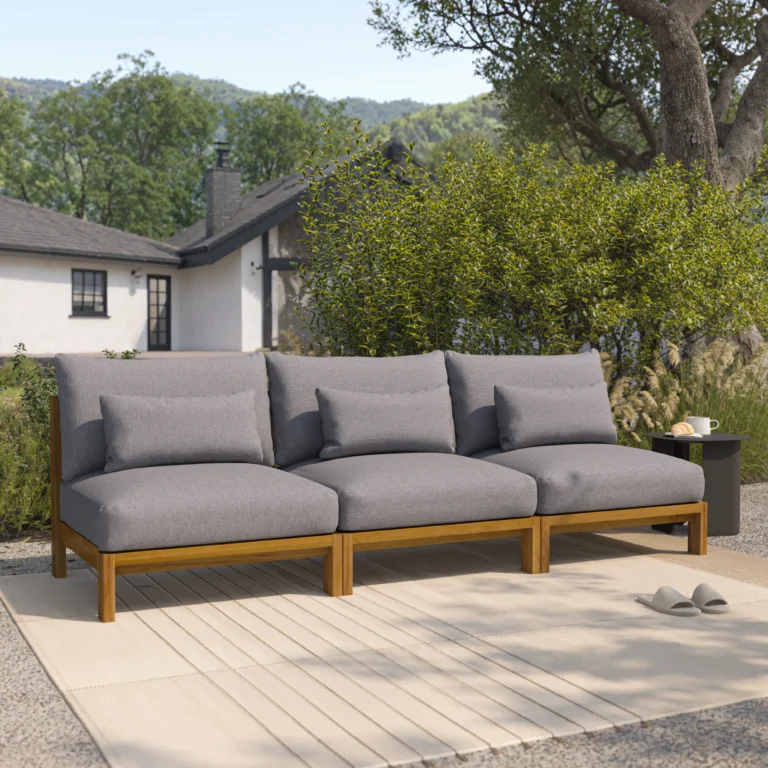 Cove 102.75_ Outdoor Armless Modular Sofa - Basket Gray