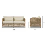 Robbi 67.25_ Outdoor Loveseat - Dravite Ivory