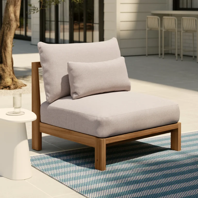 Cove 34.25_ Outdoor Armless Chair Module - Basket Beige