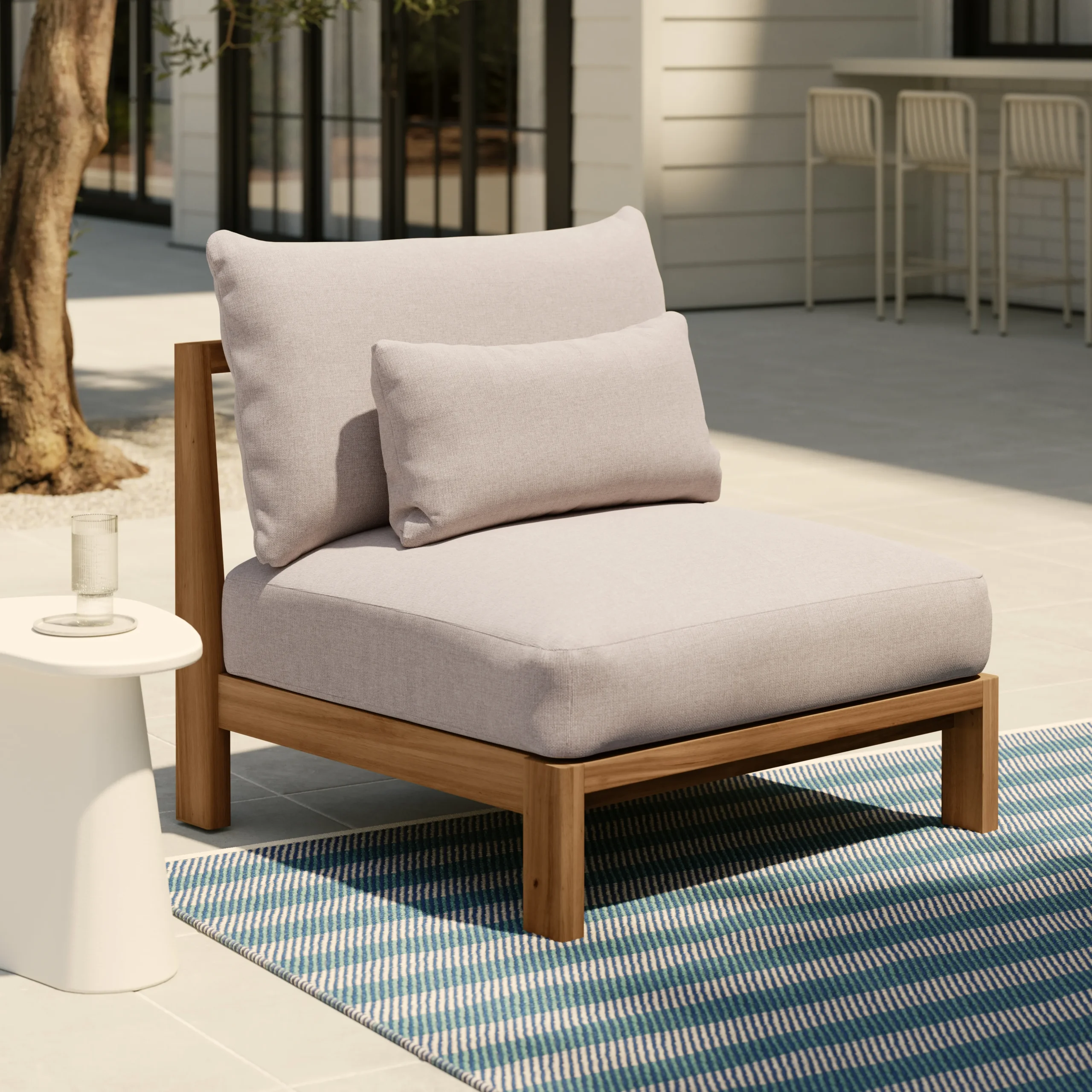Cove 34.25_ Outdoor Armless Chair Module - Basket Beige