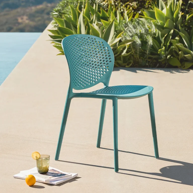 Dot Outdoor Stackable Dining Chair - Surf Blue