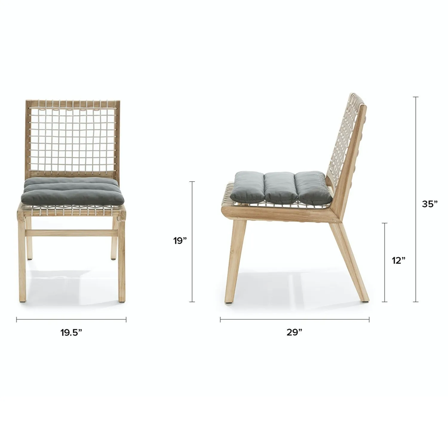 Teaka Outdoor Dining Chair - Natural Teak - Image 2