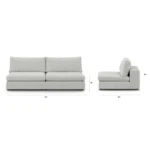 Beta 79_ Armless Modular Sofa - Welsh Gray