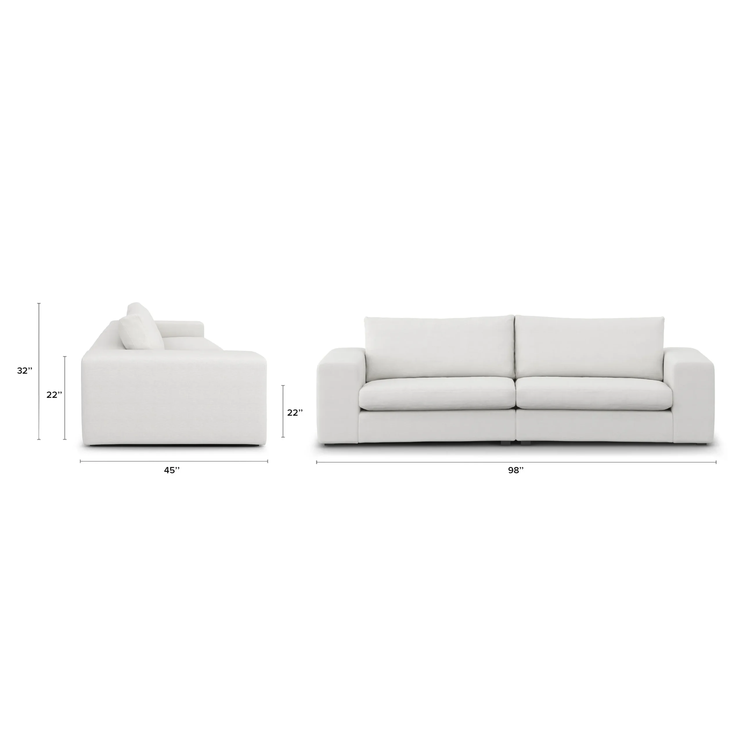 Beta 98_ Modular Sofa - Quartz White - Image 2
