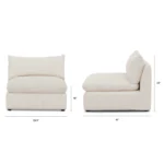 Leigh 39.5_ Armless Chair Module - Ivory Wool Bouclé
