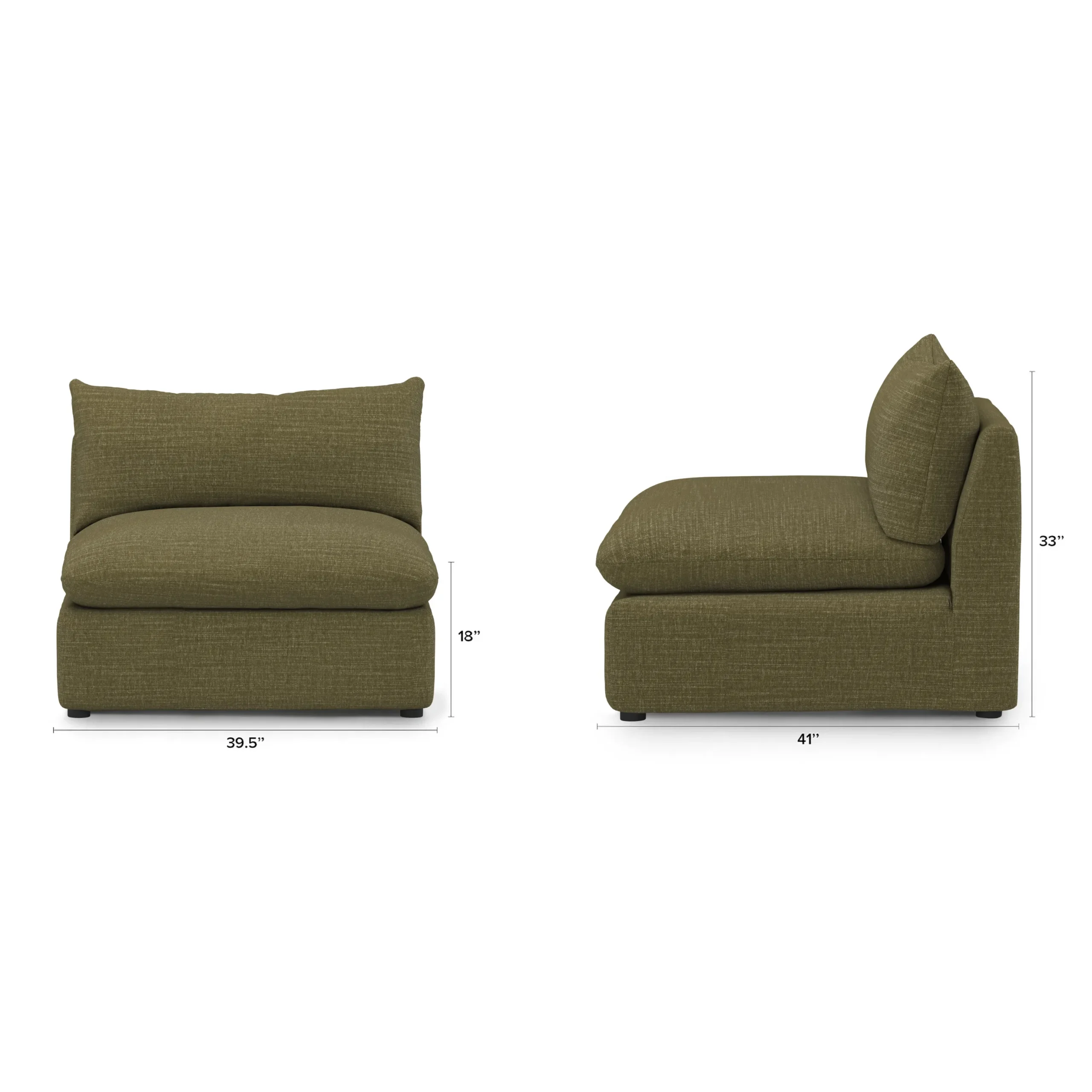 Leigh 39.5_ Armless Chair Module - Napa Moss - Image 2
