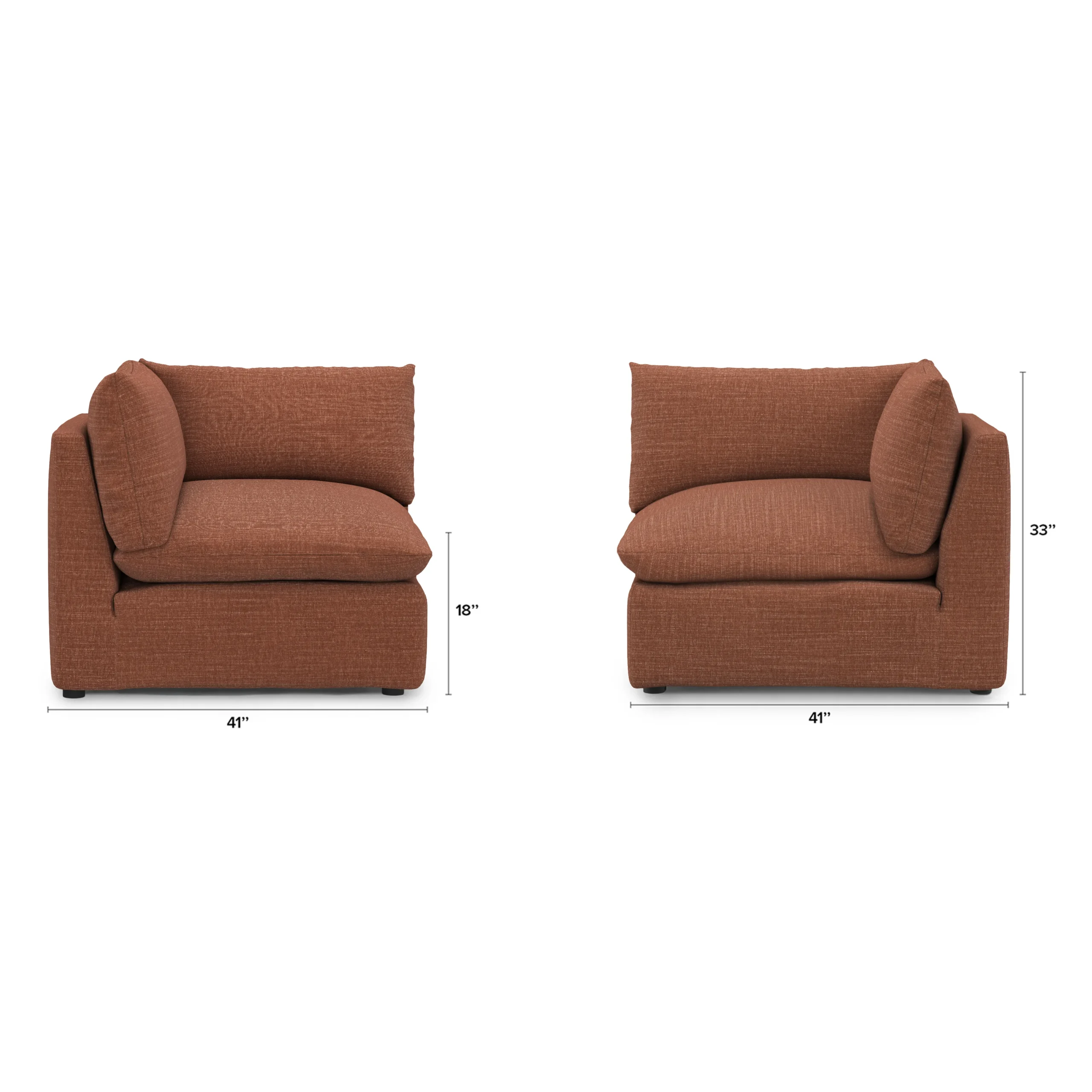 Leigh 41_ Corner Chair Module - Napa Rust - Image 2