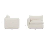 Leigh 46_ Left Arm Module - Ivory Wool Bouclé