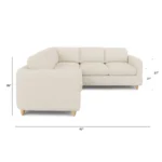 Vati 92_ Corner Sectional -  Natural Oak and Ivory Wool Bouclé