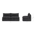 Leigh 79_ Armless Modular Sofa - Napa Charcoal