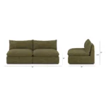 Leigh 79_ Armless Modular Sofa - Napa Moss