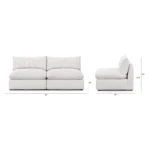 Leigh 79_ Armless Modular Sofa - Silver Ivory