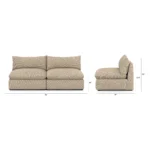 Leigh 79_ Armless Modular Sofa - Silver Taupe