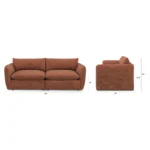 Leigh 92_ Modular Sofa - Napa Rust