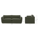 Leigh 92_ Velvet Modular Sofa - Hale Fir Green