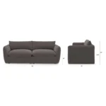 Leigh 92_ Velvet Modular Sofa - Hale Warm Gray